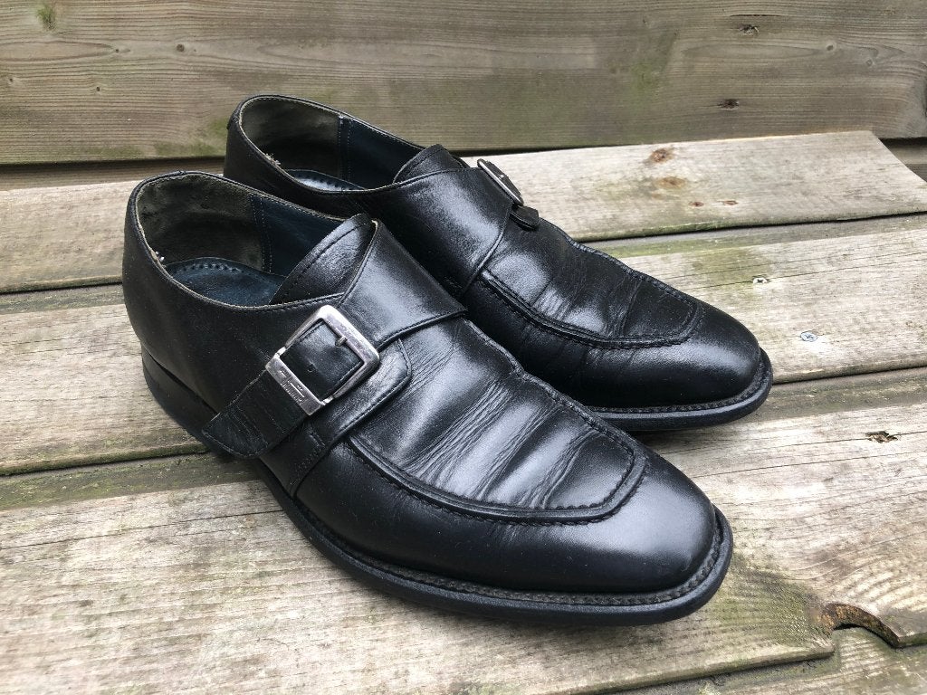 FLORIS VAN BOMMEL zwarte monks maat 6/39.5 G, Zwart, Ophalen of Verzenden, Gespschoenen, Gedragen