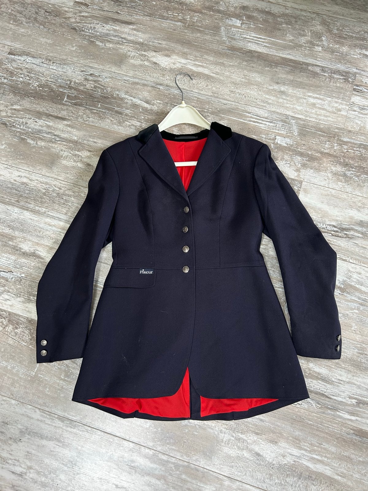 Pikeur rijjasje maat 42, donkerblauw met rode voering, Dieren en Toebehoren, Paardrijkleding, Ophalen of Verzenden, Zo goed als nieuw