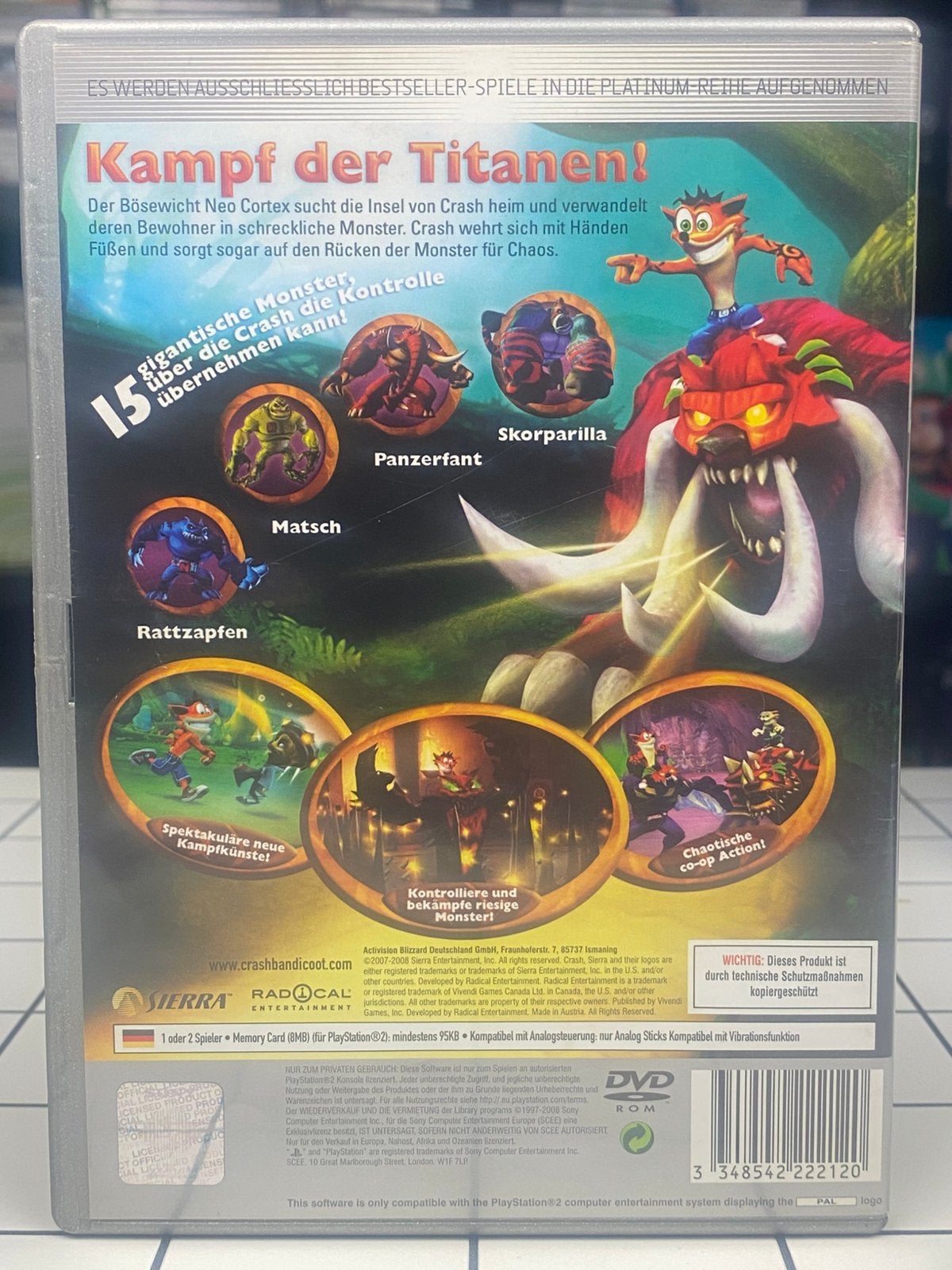 Crash of the Titans - PS2 PlayStation 2 Game - Compleet, Avontuur en Actie, Sierra, Ophalen of Verzenden, Zo goed als nieuw
