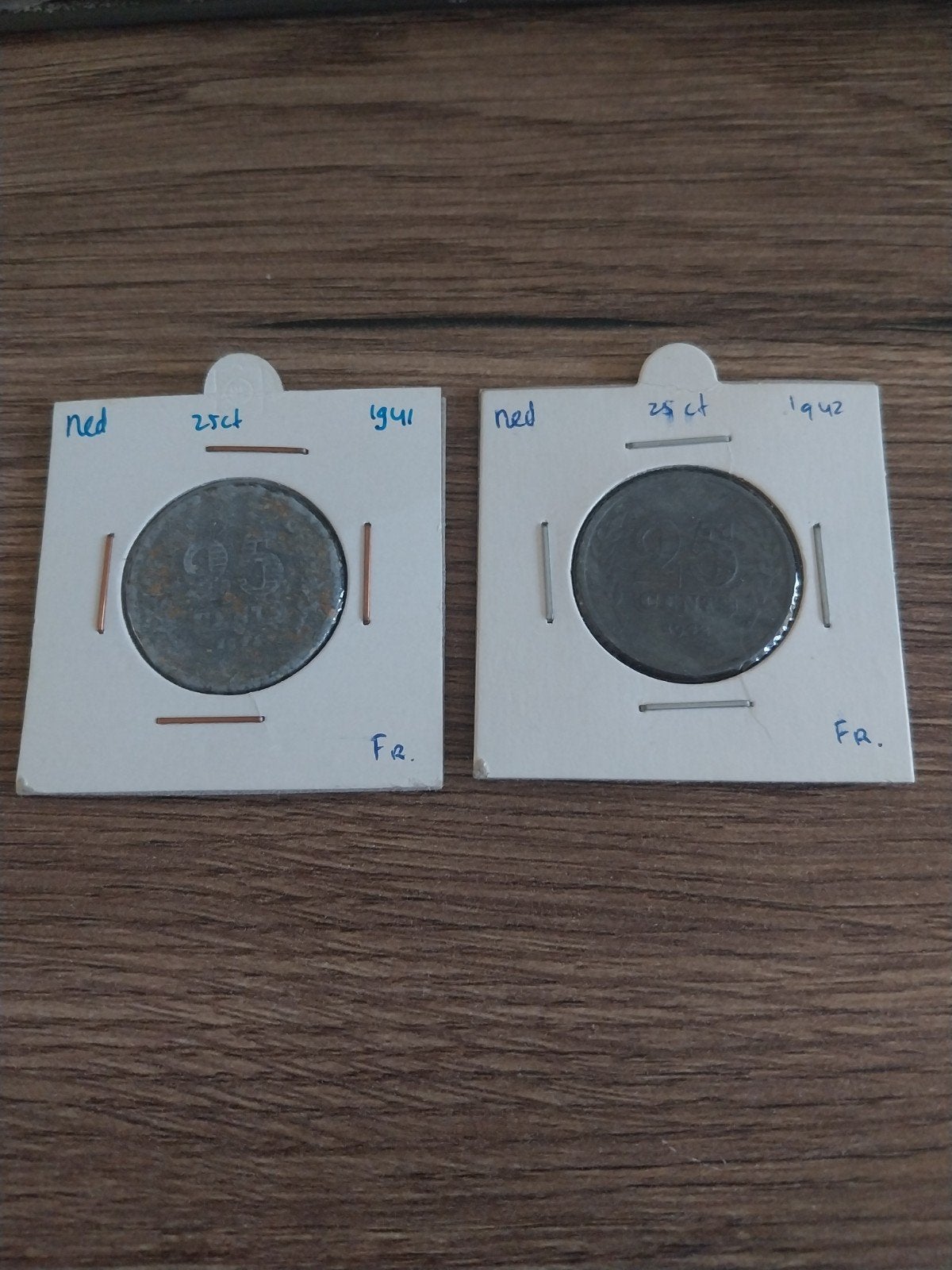 Nederlandse 25 cent munten 1941 en 1942, Postzegels en Munten, Munten | Nederland, Ophalen of Verzenden