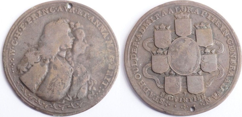 Penning 1747, Nederland, Willem IV tot stadhouder, Ophalen of Verzenden, Overige materialen, Nederland