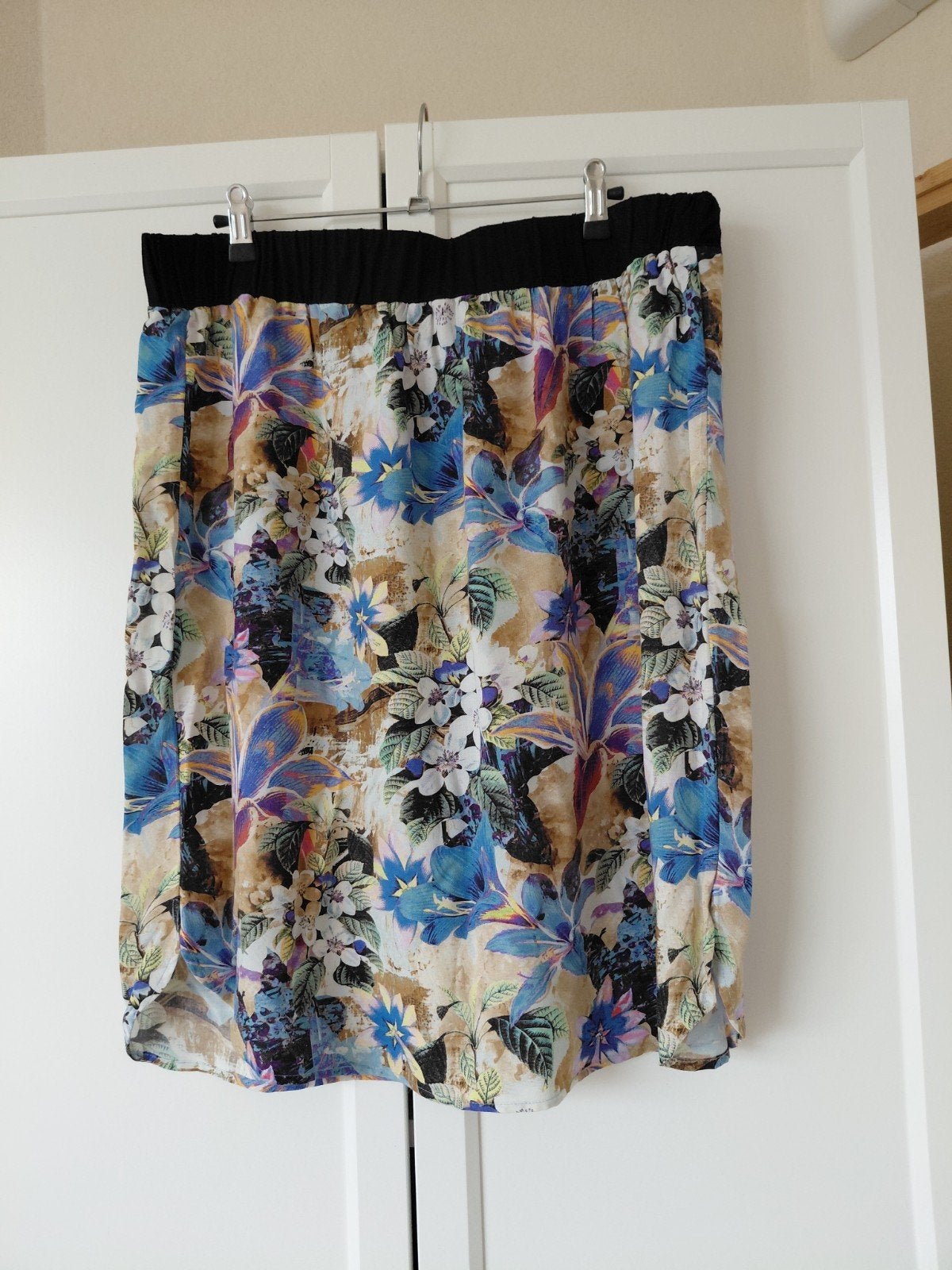 Gekleurde rok dames met elastische zwarte band, Ophalen, Dreamstar, Meerkleurig, Maat 46/48 (XL) of groter