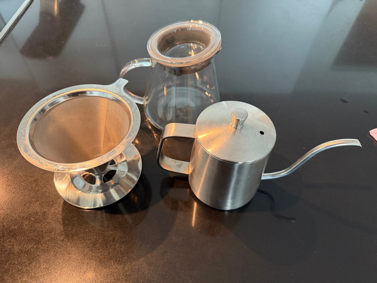 Leopold Vienna RVS, set voor pour-over coffee, Huis en Inrichting, Overige typen, Zilver, Ophalen of Verzenden, Zo goed als nieuw