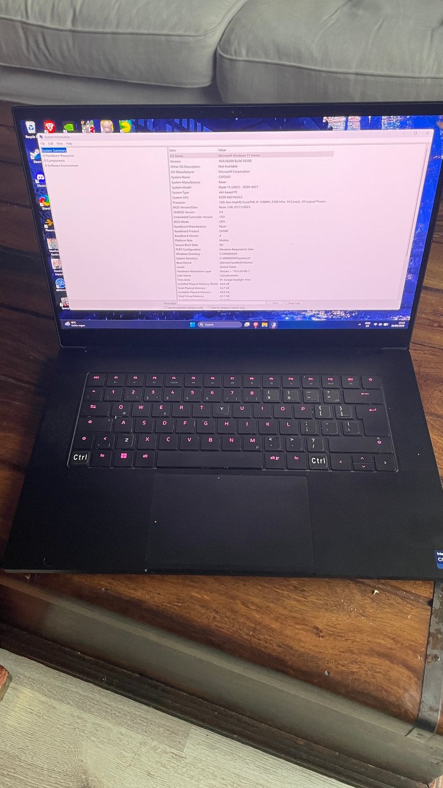 Razor Blade 15 2022 64Gb - RZ09-0421, 64 GB of meer, Gebruikt, Met videokaart, 15 inch