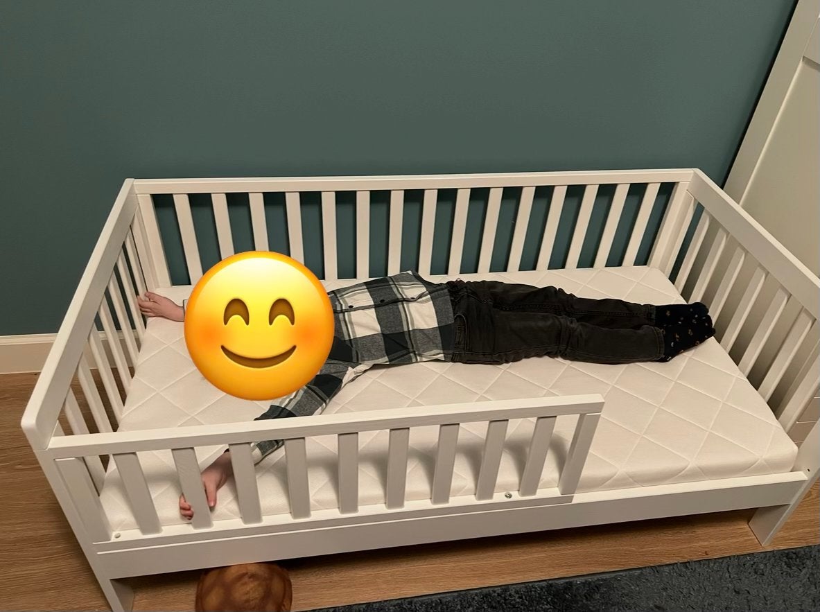Petite Amélie peuterbed 70x140 cm wit, Ophalen, Wit, 190 cm of minder, Zo goed als nieuw