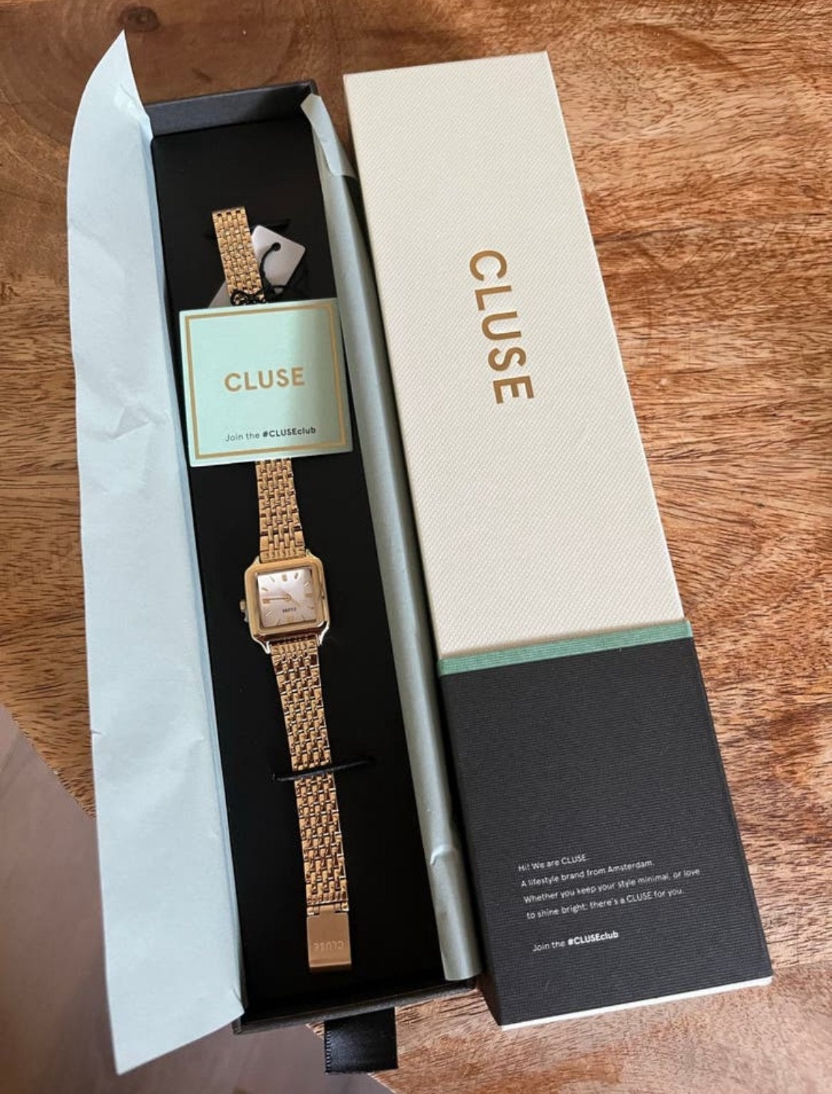 Cluse horloge goudkleurig, nieuw in doos, Overige merken, Staal, Polshorloge, Nieuw