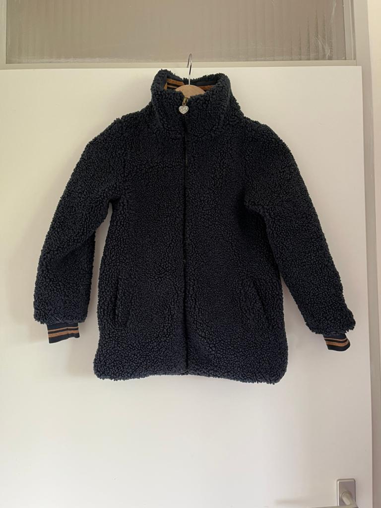 Donkerblauwe teddystof dikke jas, maat 122/128 Europe Kids, Kinderen en Baby's, Kinderkleding | Maat 122, Ophalen of Verzenden