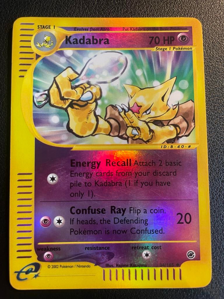 Kadabra 04/165 e-Series Pokémon Kaart - Foil, Ophalen of Verzenden, Zo goed als nieuw, Losse kaart, Foil
