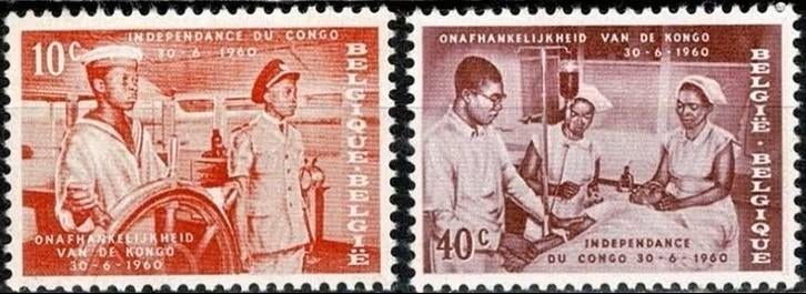 België 1960 - OBP 1139-1140 - Onafhankelijkheid van Congo, Verzenden, Frankeerzegel, Postfris, Postfris