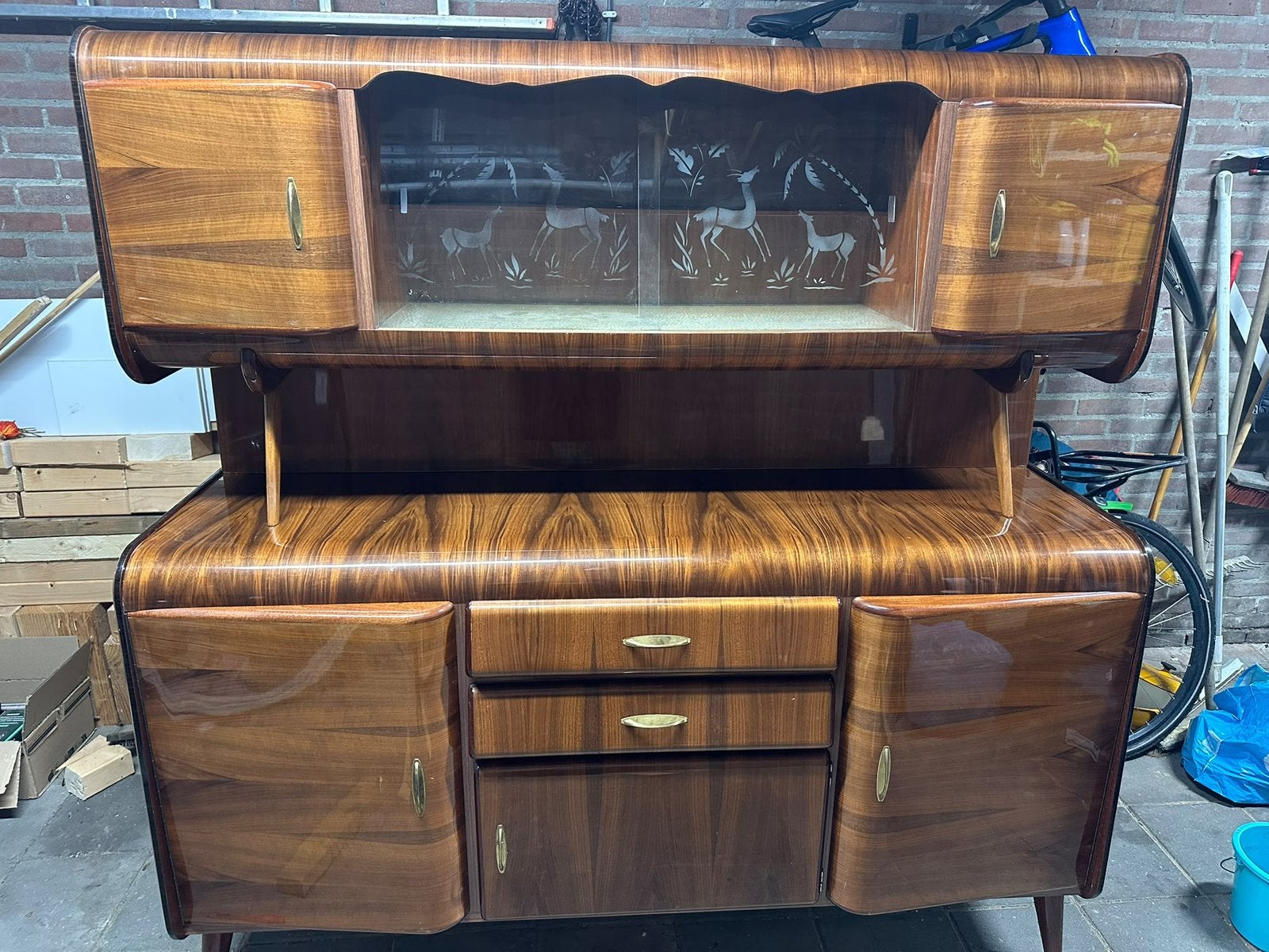 Italiaanse vintage kast, Ophalen, 150 tot 200 cm, Met lade(s), Zo goed als nieuw