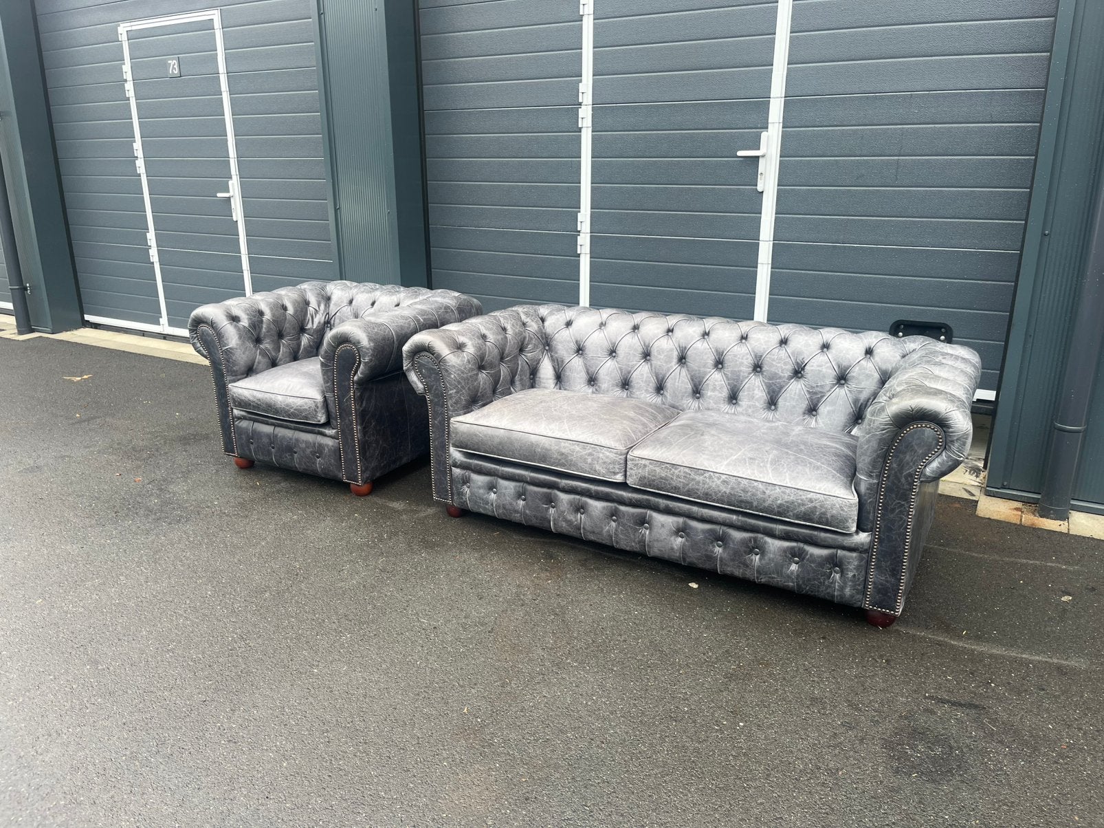 Chesterfield, Huis en Inrichting, Hout, 150 tot 200 cm, Tweepersoons, 75 tot 100 cm