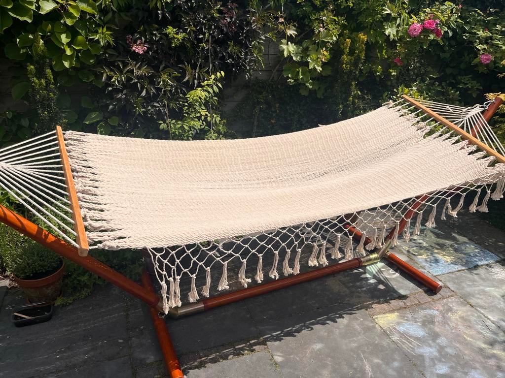 Zo goed als nieuwe hangmat - 300x75cm - Heerlijk relaxen!, Ophalen, Zo goed als nieuw, Eenpersoons, Buiten