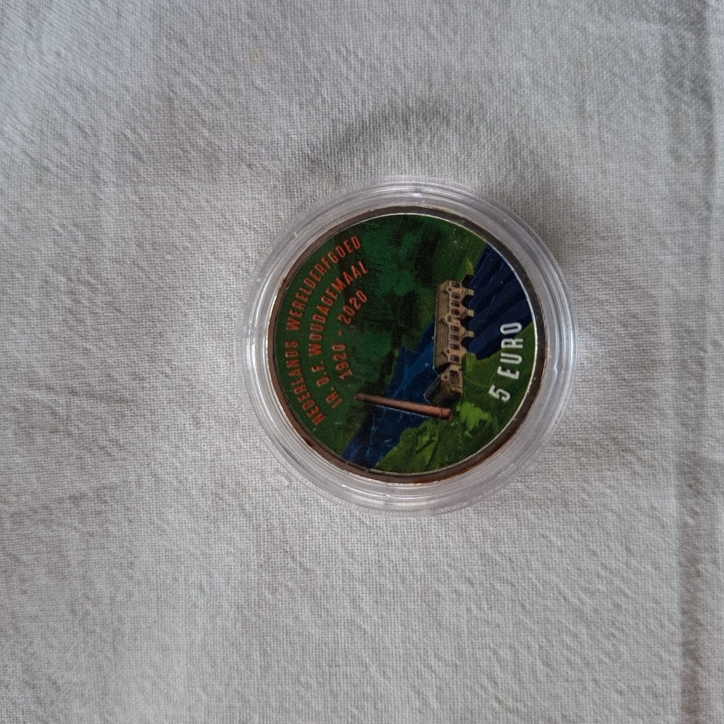 Nederland 5 Euro 2020 Woudagemaal vijfje – in kleur UNC, Verzenden, Koningin Beatrix, Euro's, Losse munt