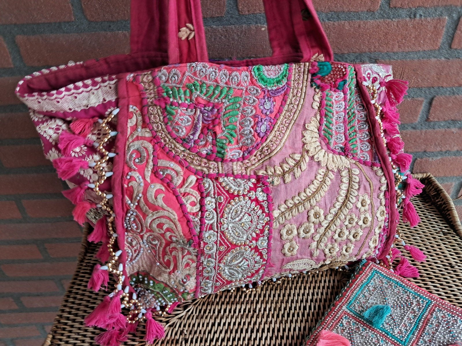 Prachtige handgemaakte Banjara patchwork tote bag., Ophalen of Verzenden, Nieuw