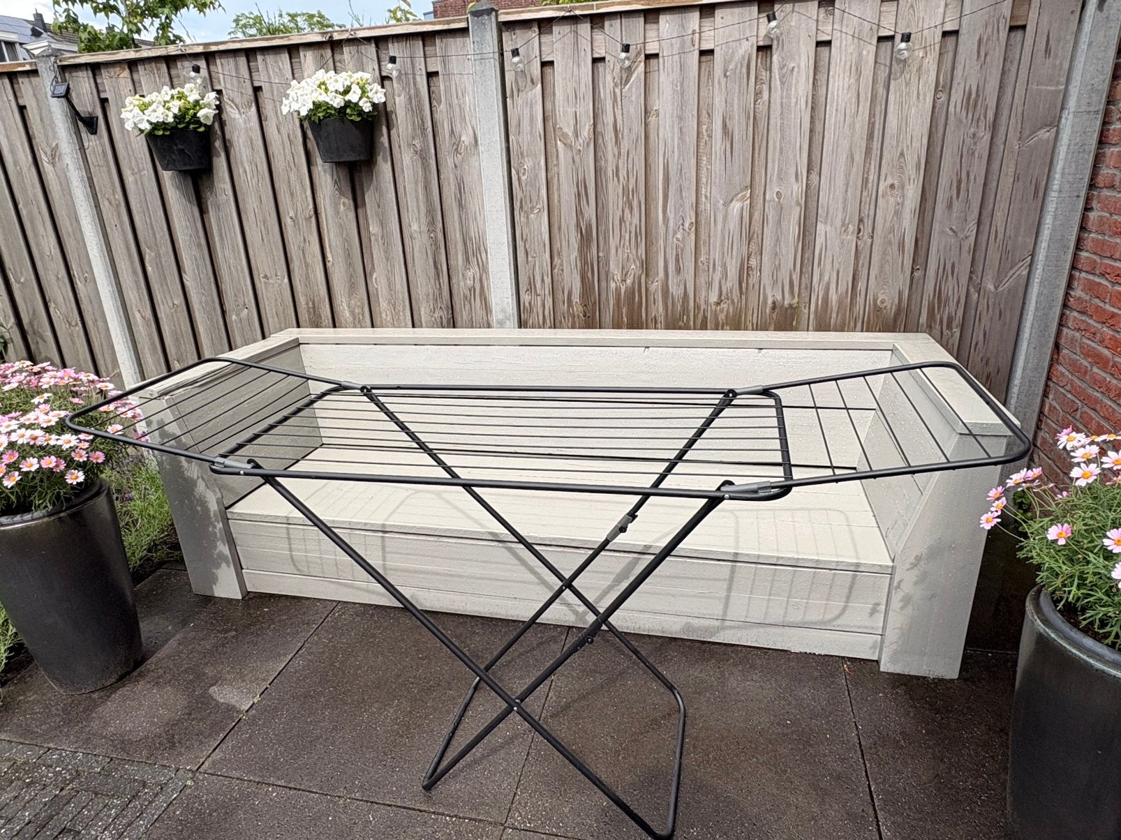 Wasrek zwart klein, Tuin en Terras, Droogmolens en Wasrekken, Ophalen, Gebruikt, Wasrek
