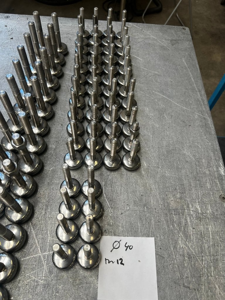 Grote partij Rvs machine stelpoten, Ophalen, 100 tot 250 mm, Overige typen, Nieuw
