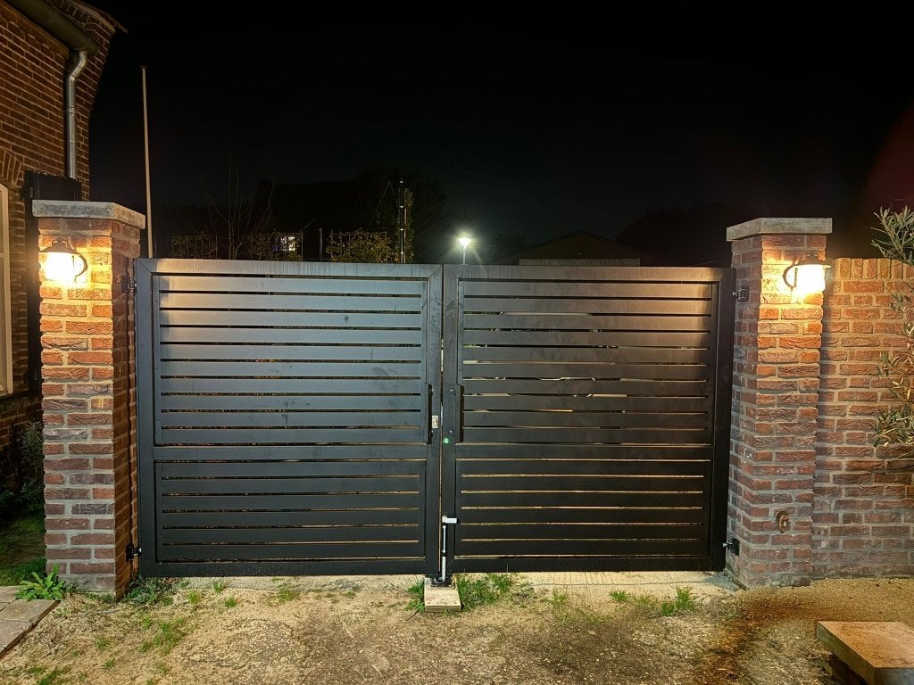 Moderne inrijpoort model: Berlin 400x150cm ook maatwerk, Met poort, Nieuw, Ophalen of Verzenden, Tuinhek