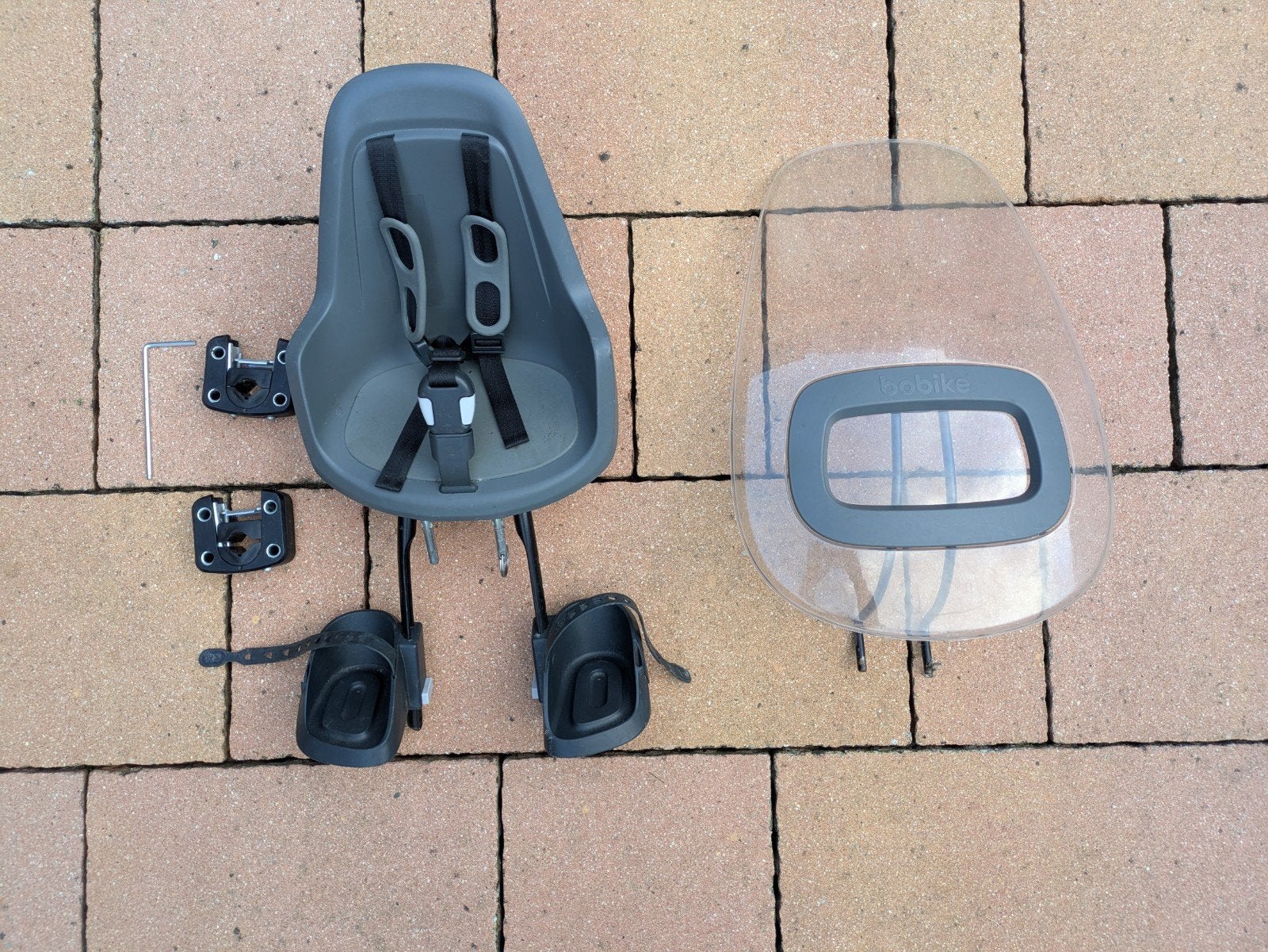 Bobike One Mini voorzitje + windscherm + 2x montageblok, Ophalen, Voorzitje, Bobike, 0 t/m 13 kg