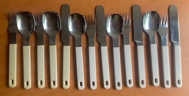Mepal Rosti : 4x bestek in wit, Lochem, Ophalen of Verzenden, Zo goed als nieuw, Mepal