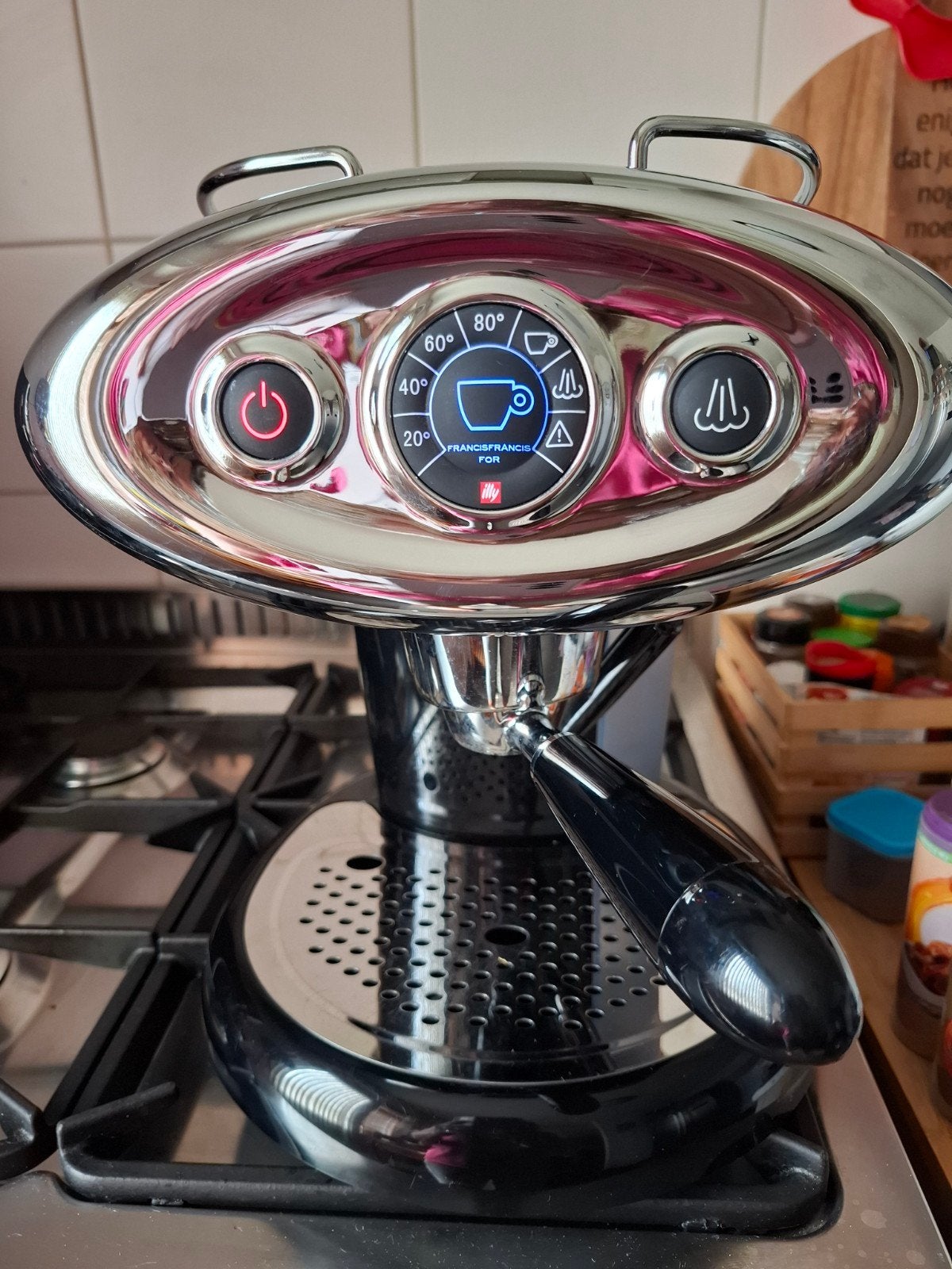 illy Francis Francis X7.1 koffiemachine + 25 cups!, Ophalen of Verzenden, Zo goed als nieuw, Espresso apparaat, Stoompijpje