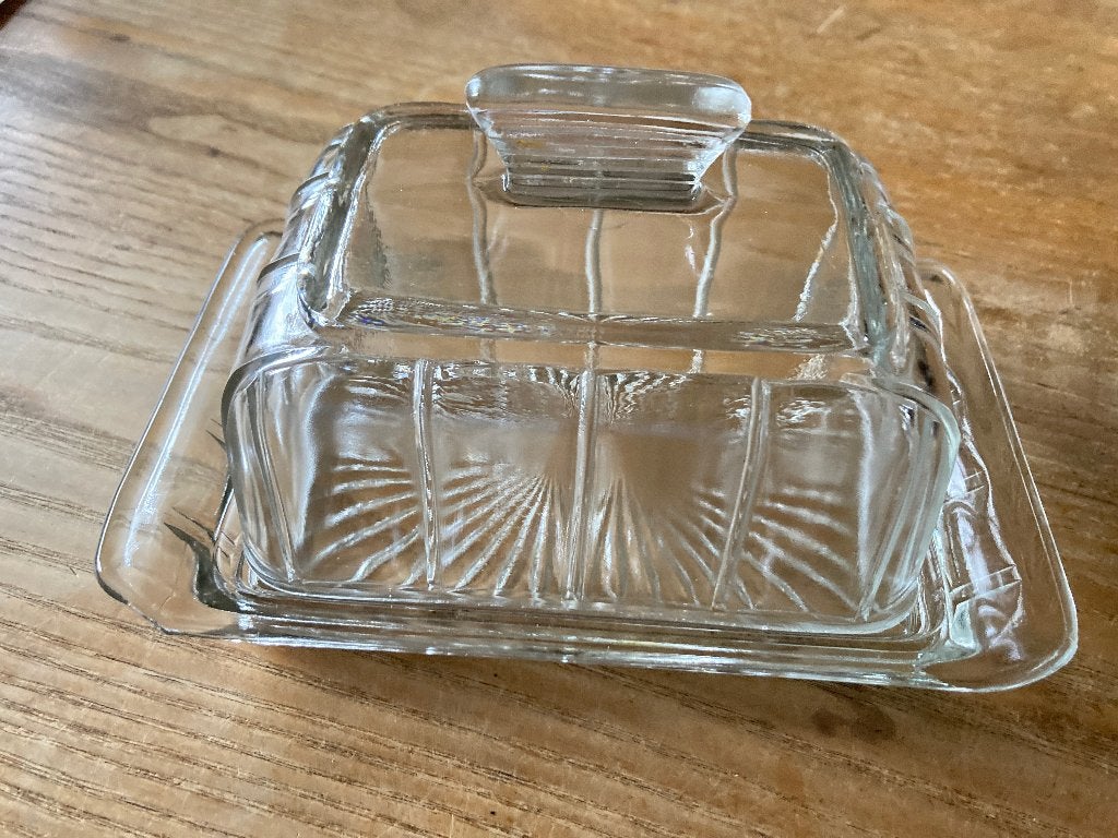 Vintage persglas botervloot, Ophalen of Verzenden