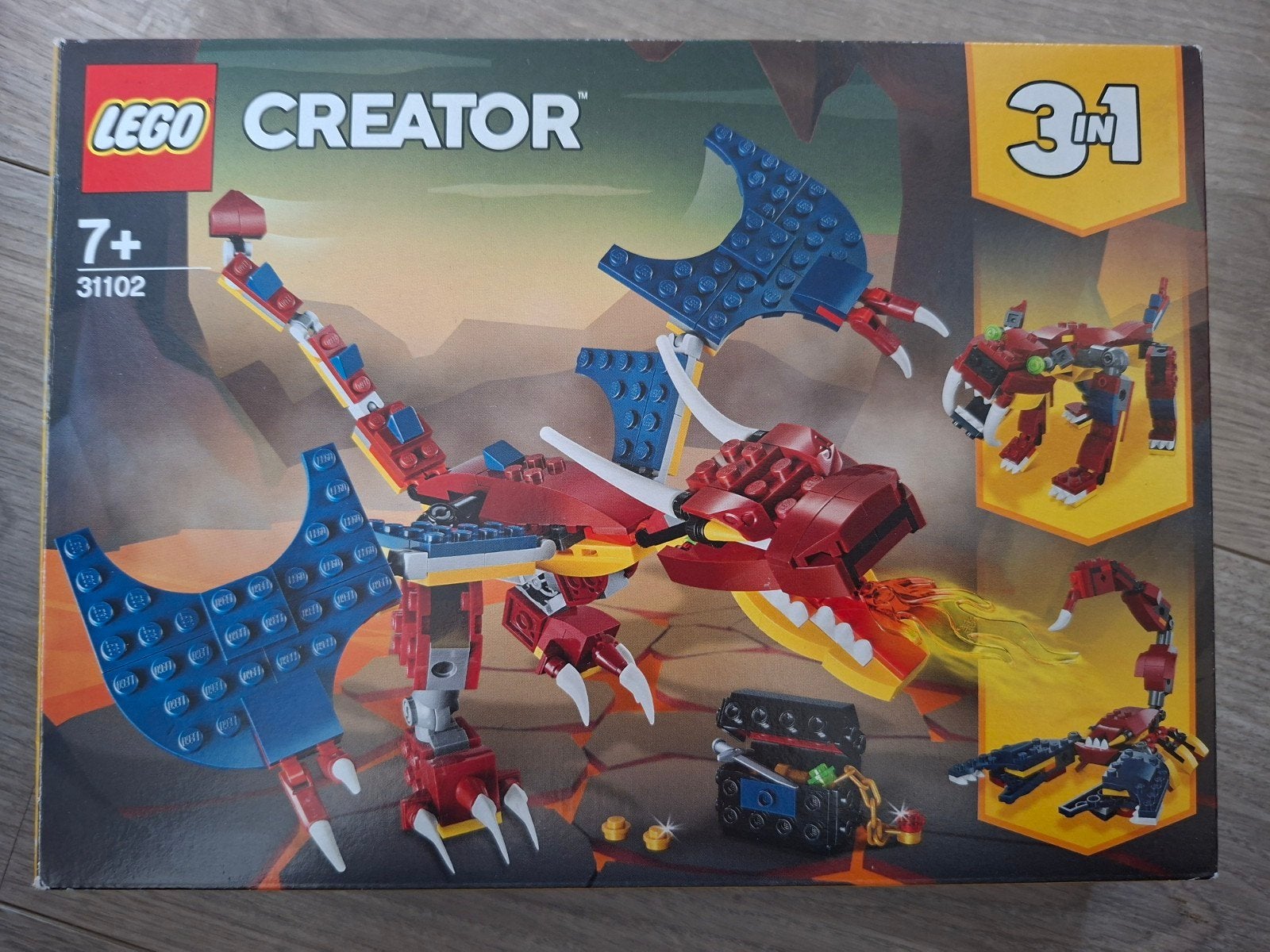 Lego Creator 31102 Vuur Draak 3-in-1 set, Inclusief instructies, Lego, Ophalen of Verzenden, Zo goed als nieuw