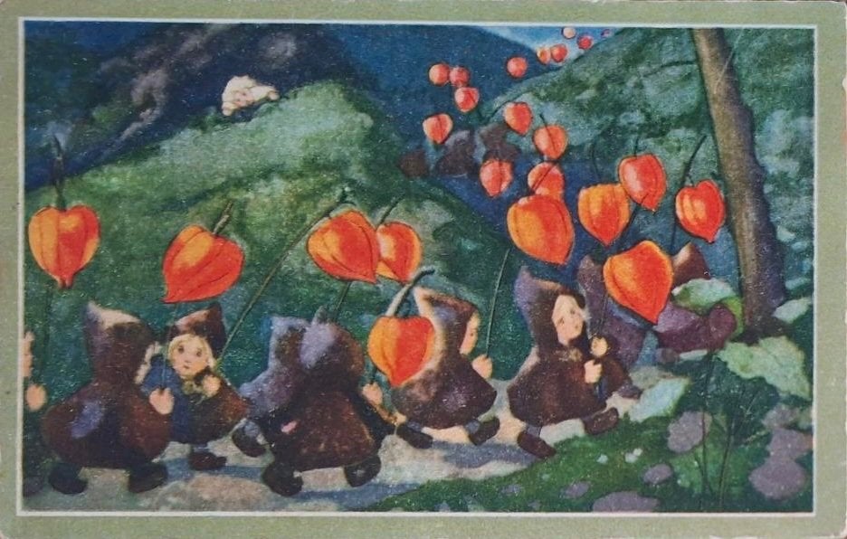 Milly Weber tekende deze nachtkinderen, Verzamelen, Ansichtkaarten | Themakaarten, Verzenden, 1920 tot 1940, Ongelopen, Kinderen