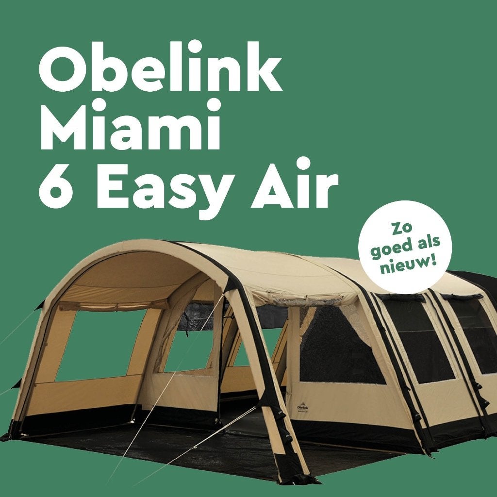 Obelink Miami 6 Easy Air, Caravans en Kamperen, Ophalen, Zo goed als nieuw, Tot en met 6