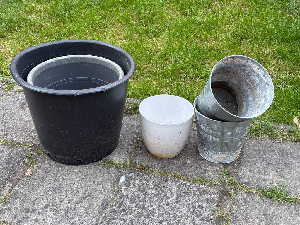 Grote gebruikte tuinpotten/plantenbakken, Overige materialen, Gebruikt, Rond, Minder dan 40 cm