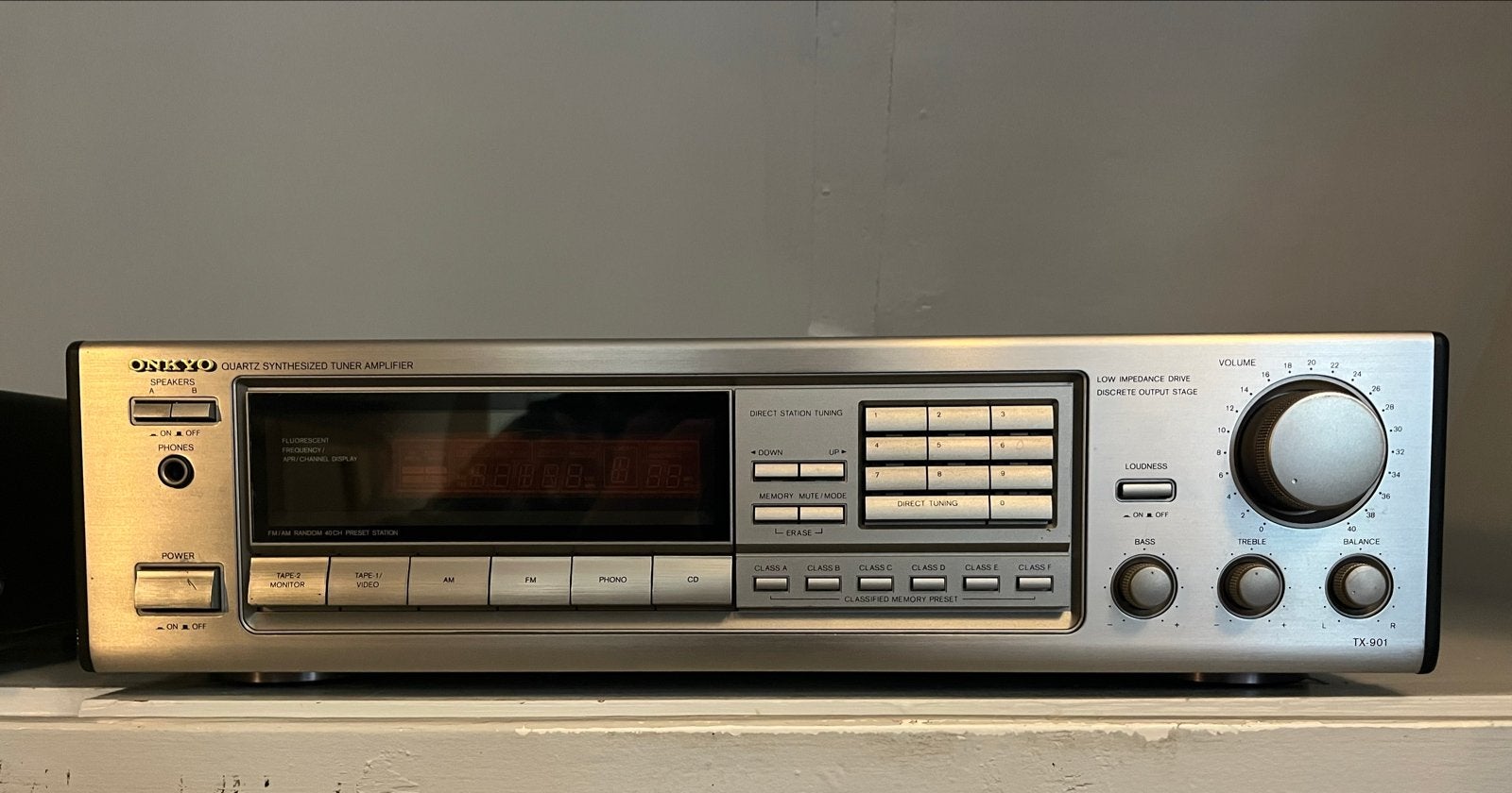 Onkyo TX-901 Quartz Synthesized Tuner Amplifier, Gebruikt, Ophalen of Verzenden, 60 tot 120 watt, Stereo