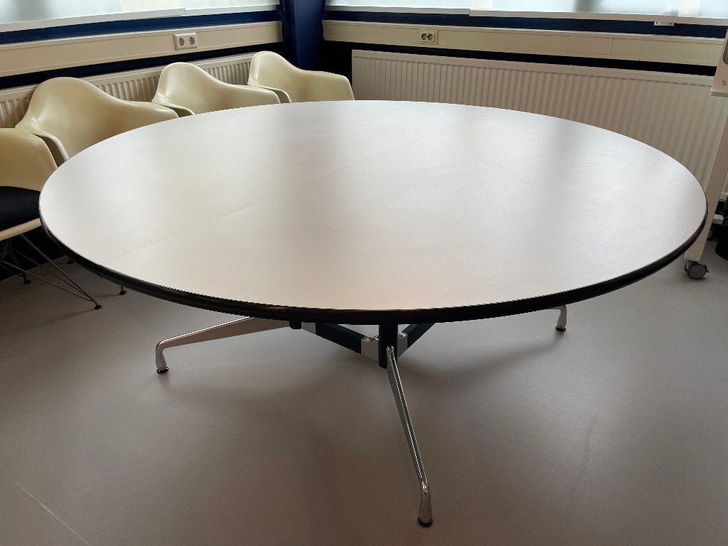 Vitra Eames segmented ronde tafel 180 cm wit/RVS/zwart, Ophalen, Overige materialen, 150 tot 200 cm, Rond