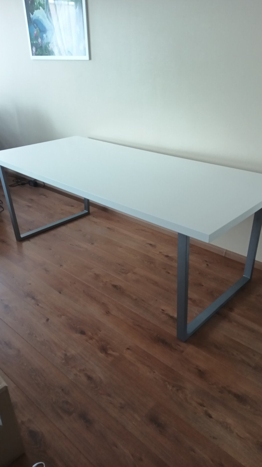 Witte gelakte tafel 200/90 cm, Ophalen, 200 cm of meer, 50 tot 100 cm, Zo goed als nieuw