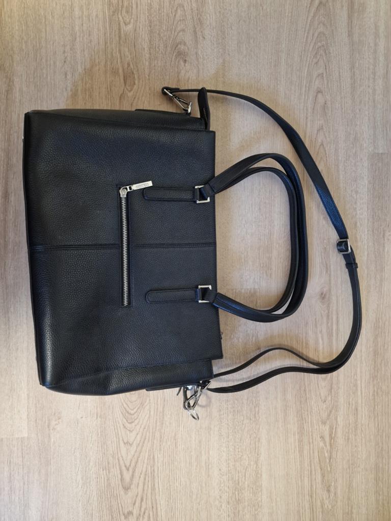 Stijlvolle zwarte leren laptoptas van The Little Green Bag, Sieraden, Tassen en Uiterlijk, Ophalen of Verzenden, Zo goed als nieuw