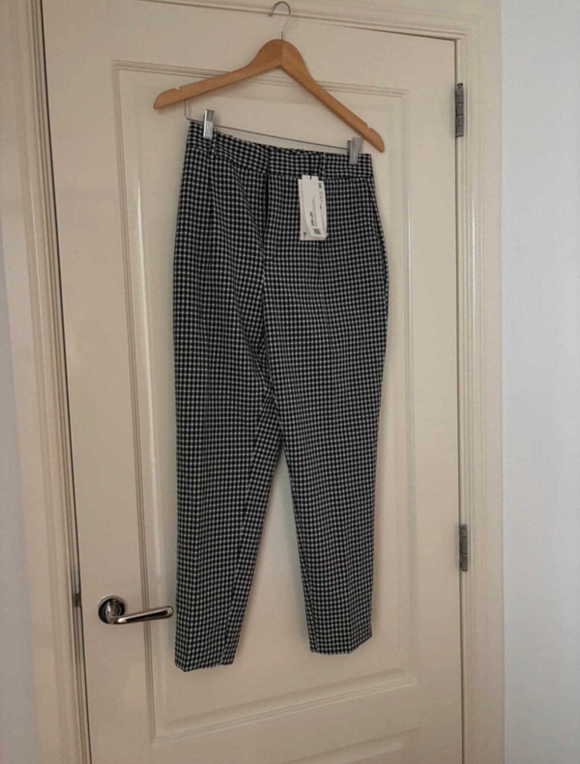 Zara geruite barrel fit pantalon balloon chino,vichy ruit 36, Zwart, Nieuw, Ophalen of Verzenden, Maat 36 (S)