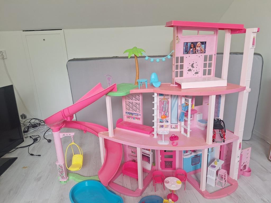 Barbie Droomhuis met Lift, Zwembad en Glijbaan, Ophalen, Gebruikt, Barbie
