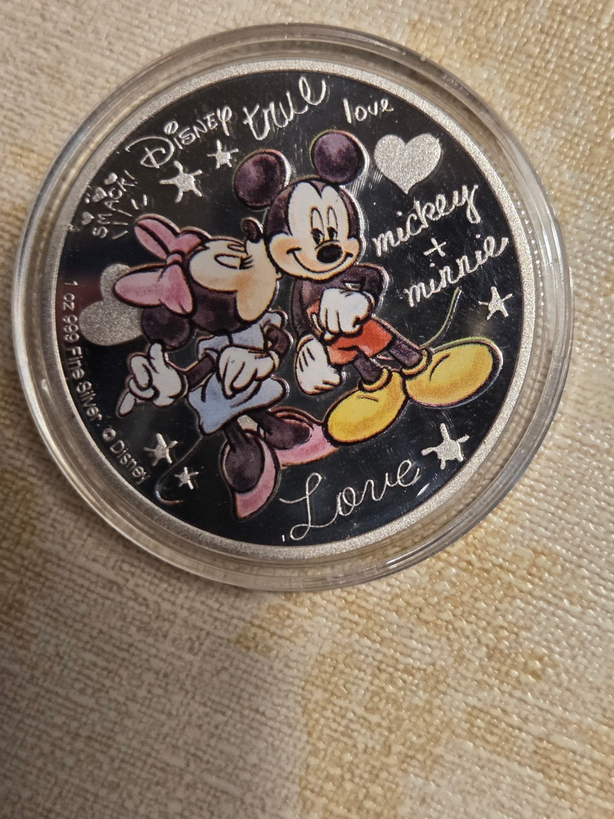 Disney Mickey & Minnie True Love Zilveren Munt 2020, Postzegels en Munten, Ophalen of Verzenden, Midden-Oosten, Losse munt