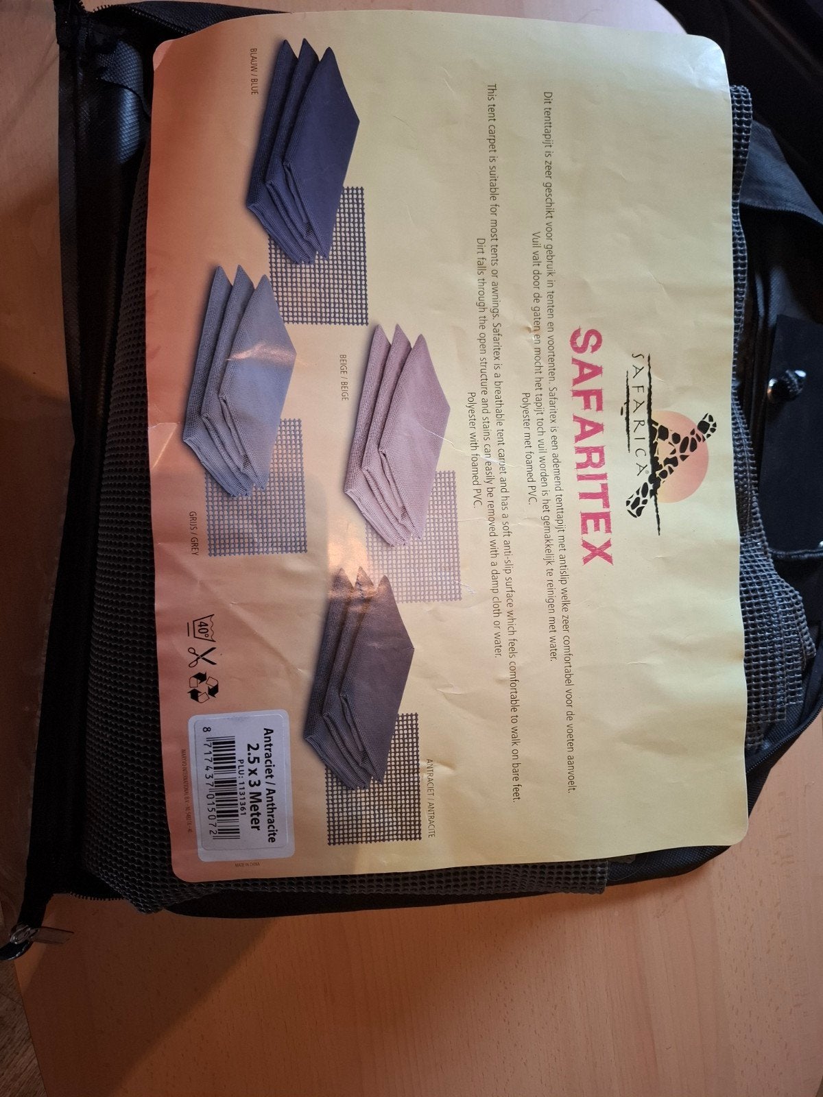 SafariTex Antraciet/Anthracite tapijt 2.5 x 3 meter, Caravans en Kamperen, Ophalen, Gebruikt