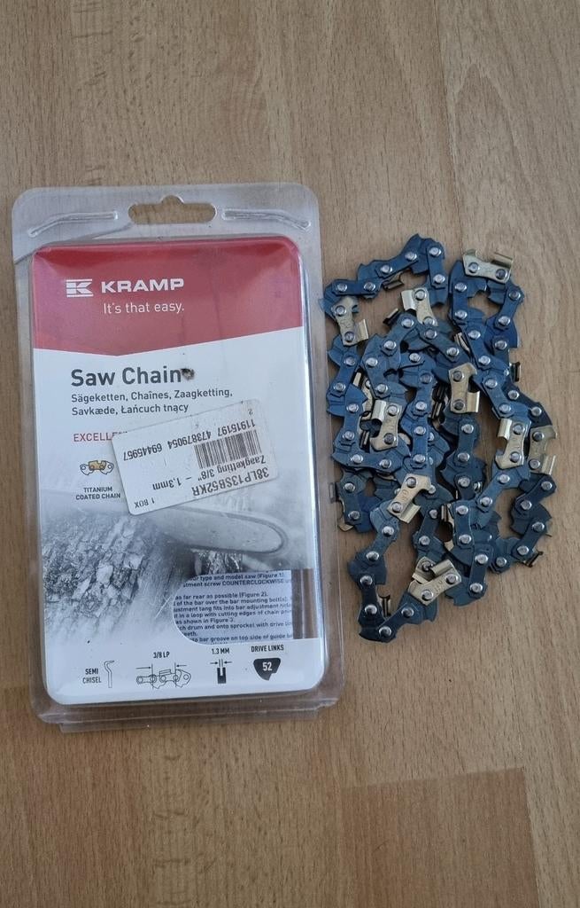 Nieuwe Kramp 3/8 zaagketting - 52 schakels, 1.3mm, Ophalen of Verzenden, Nieuw, Kettingzaag, Kramp