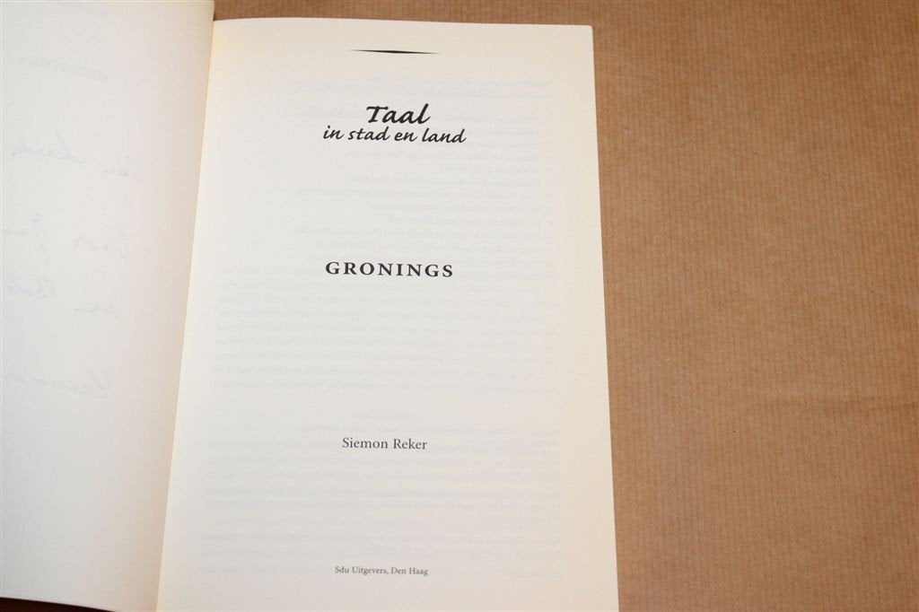 Gronings — Siemon Reker, Taal & Geschiedenis, Ophalen of Verzenden, Gelezen