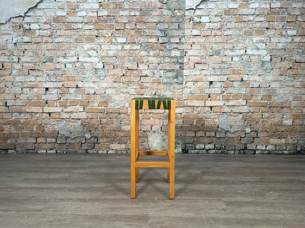 Gispen Berlage Barkruk – Groen | Richard Hutten, Ophalen, Met voetsteun, 60 tot 90 cm, Zo goed als nieuw