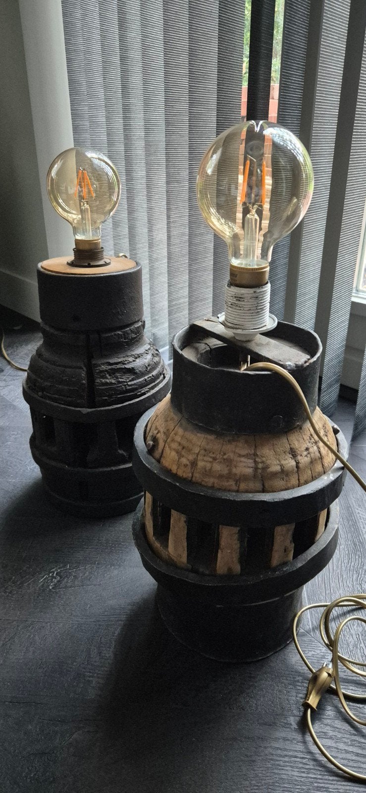 Unieke handgemaakte lampen van oude wagenwielen, Ophalen of Verzenden