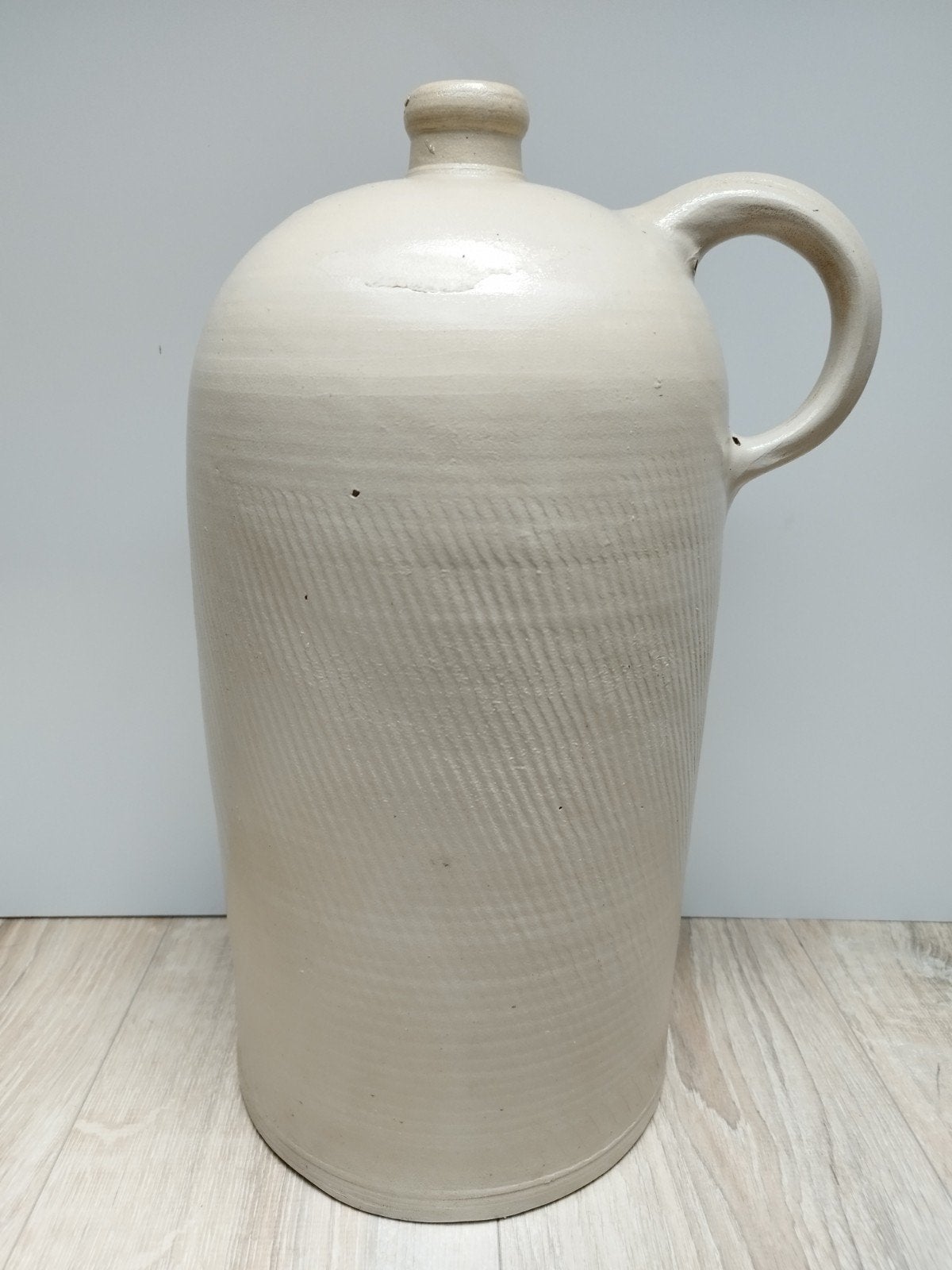 Antiek Aardewerk Kruik groot Beige Japandi 22x44cm, Ophalen of Verzenden