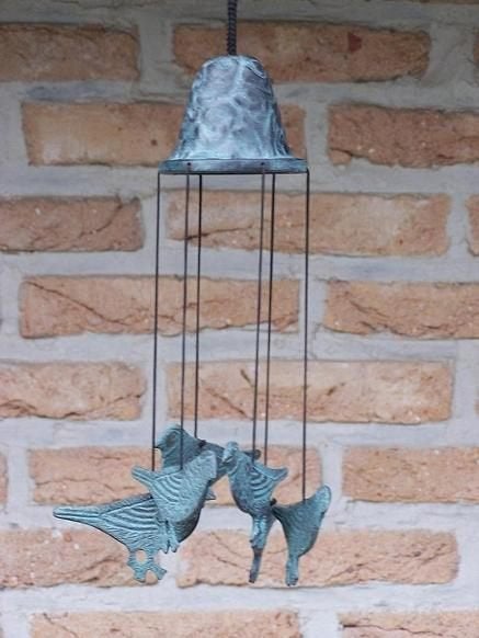 windgong / brons / VOGELS, Huis en tuin decoratie Marie, Nieuw, Info@huisentuindecoratiemarie.nl, Peize