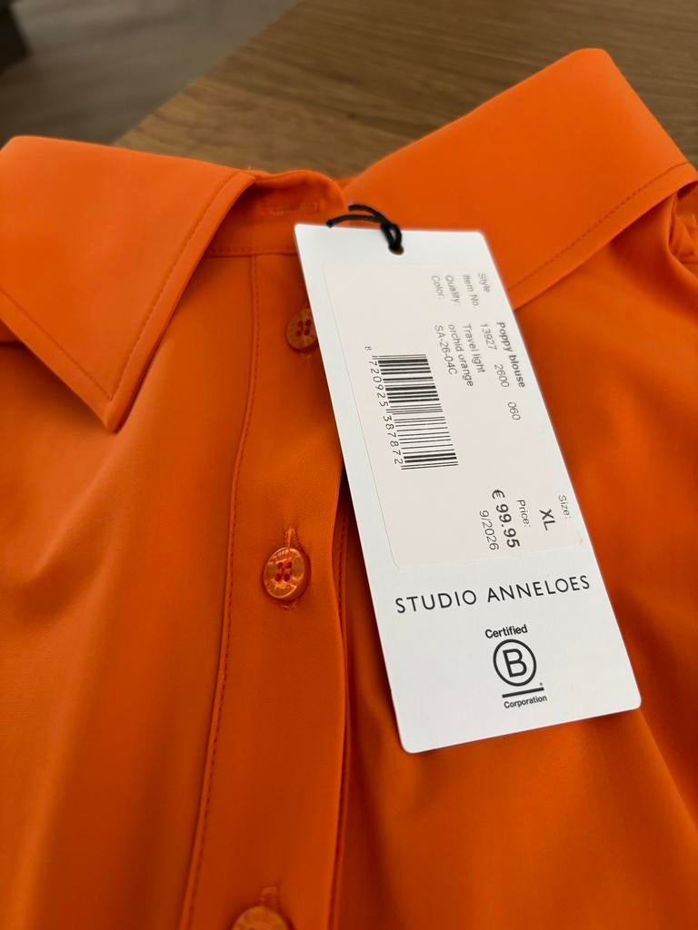 Studio Anneloes Poppy Blouse Travel Light Oranje XL, Ophalen of Verzenden, Nieuw, Maat 46/48 (XL) of groter, Oranje