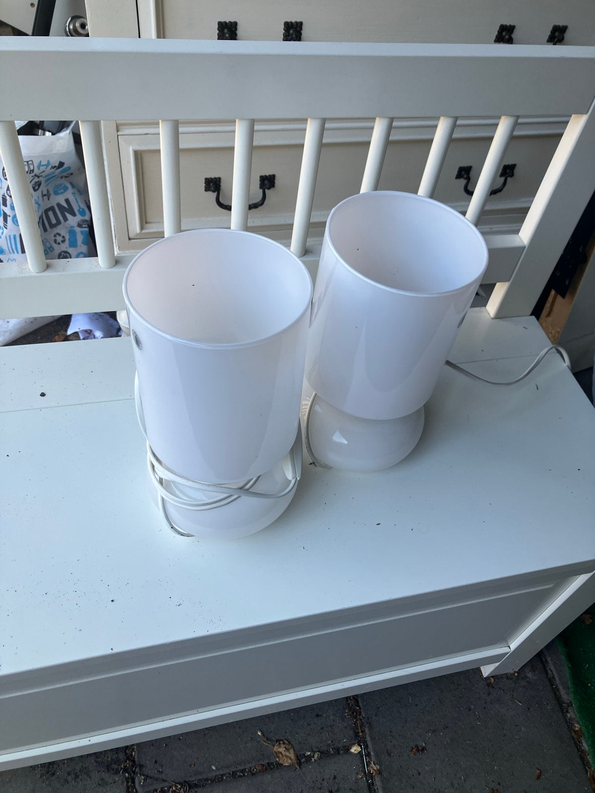 Nog 1 wit tafellampje over, Ophalen, Wit, Gebruikt, Glas