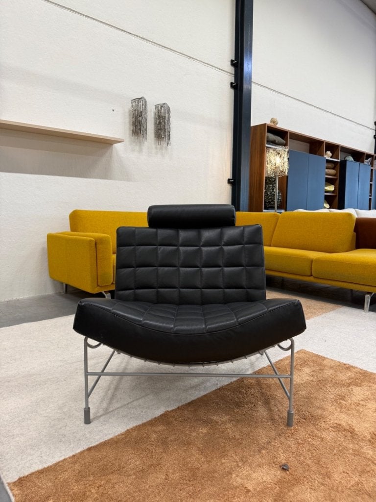 Leolux Volare fauteuil zwart leer design stoel, Leolux, Info@leolux.nl, Ophalen of Verzenden, Zo goed als nieuw