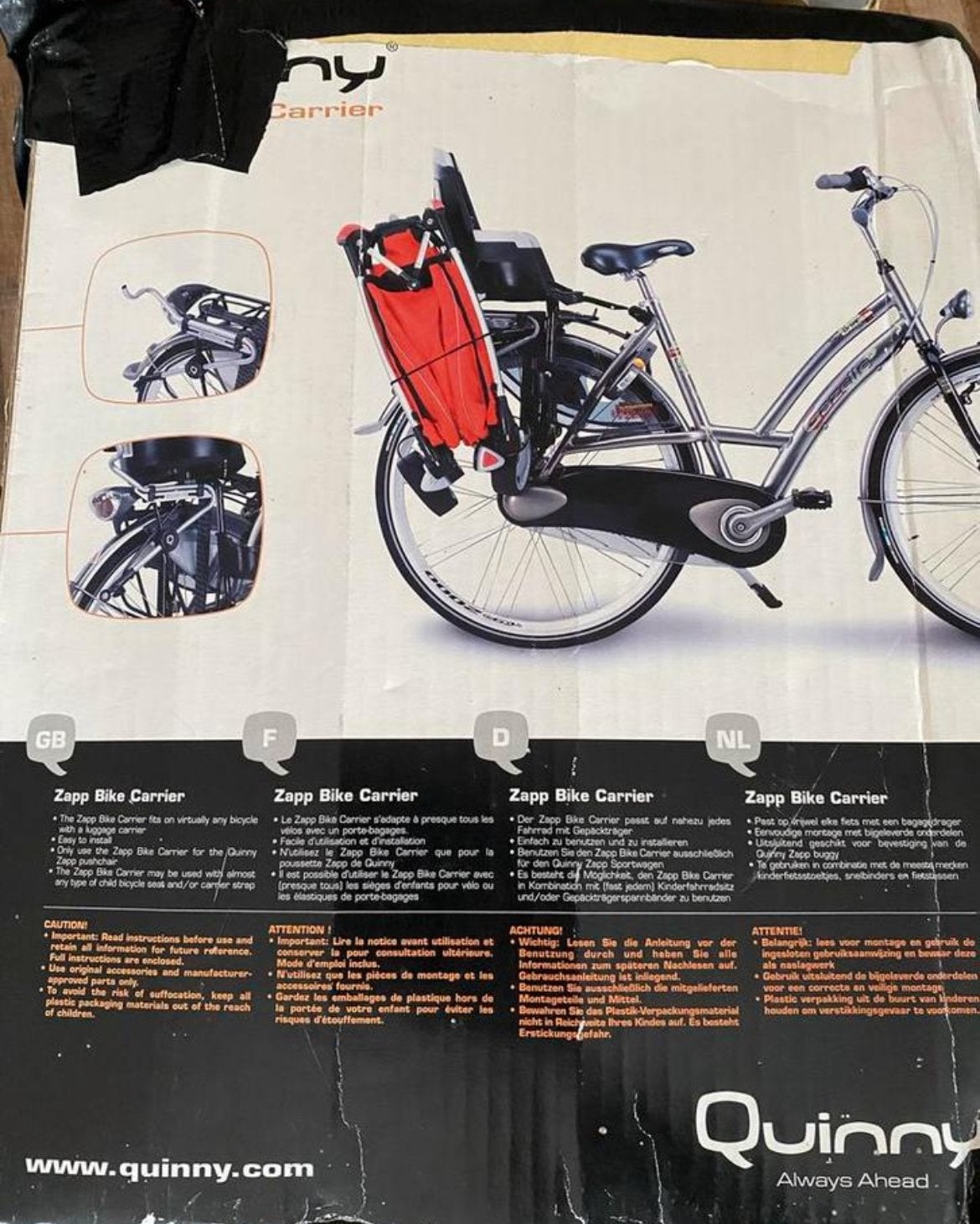 Buggy fietsdrager - Quinny Zapp Bike Carrier, Ophalen of Verzenden, Gebruikt
