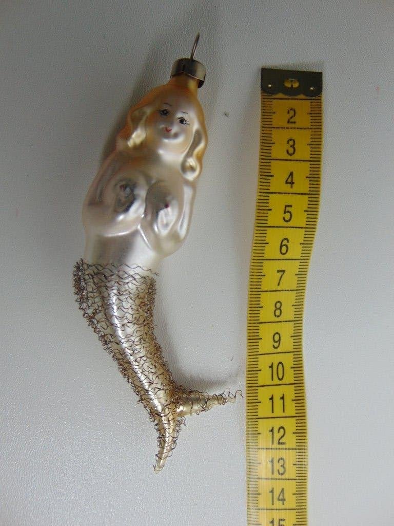 Aparte Glazen vintage Kerst ornament Zee meermin, Ophalen of Verzenden, Gebruikt