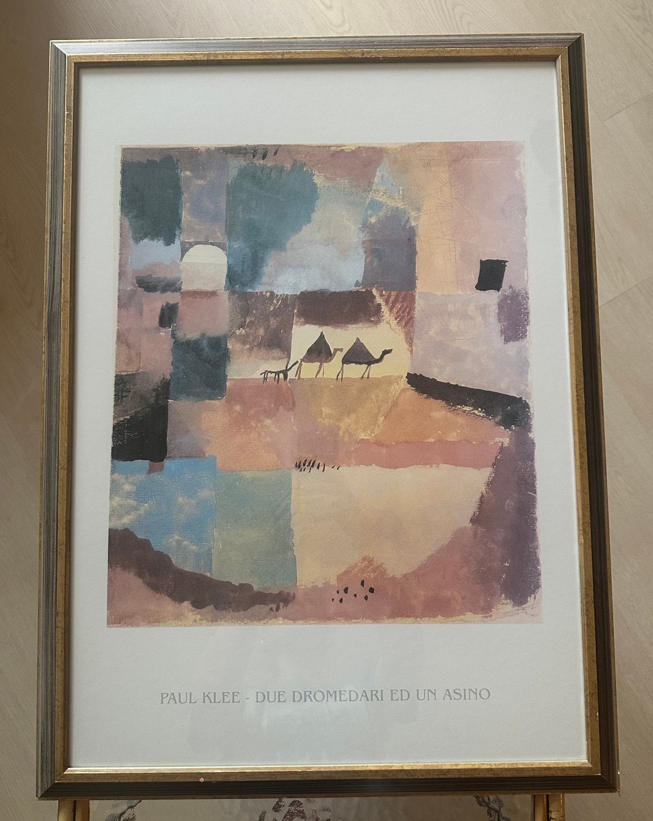 Paul Klee kunstprint ingelijst – vintage lijst 55 x 74 cm, Ophalen