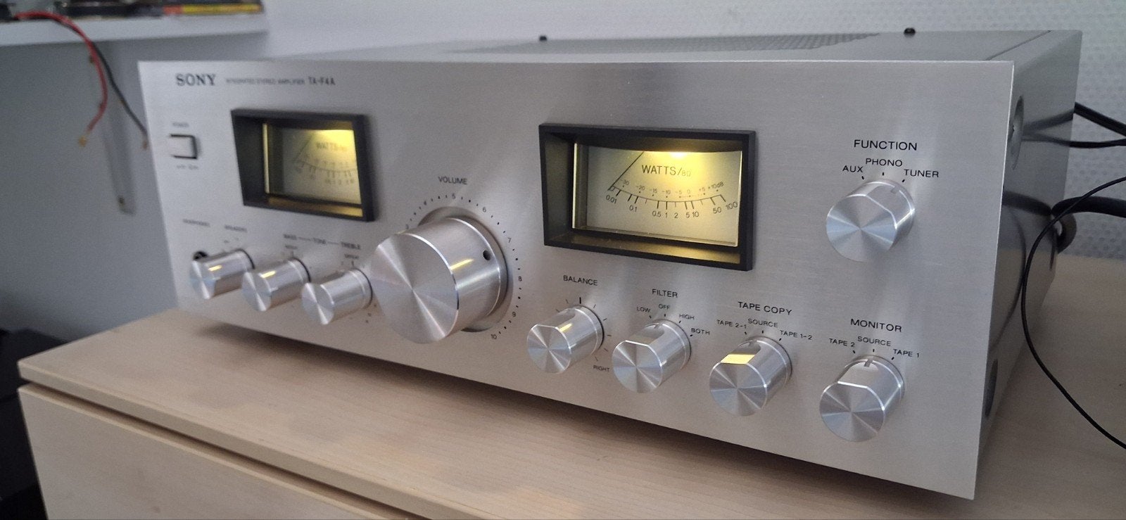 Sony TA-F4A vintage versterker mit VU meter, Ophalen, Zo goed als nieuw, Sony